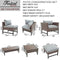 Festival Depot 12 Pieces Patio Conversation Set Outdoor Furniture Combination Sectional Sofa All-Weather Wicker Metal Chairs with Seating Back Cushions Side Coffee Table Ottoman, Gray