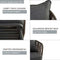 Festival Depot 3 Pieces Patio Furniture Outdoor Bistro Set Iron Desktop Wood Grain Circle Coffee Side Table Slatted Steel Frame
