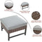 Festival Depot Patio Ottoman Square Wicker Footstool with Cushion for Foot Rest in Metal Frame All Weather Outdoor Furniture for Garden Yard Lawn