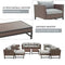 Festival Depot 12 Pieces Patio Conversation Set Outdoor Furniture Combination Sectional Corner Sofa Loveseat All-Weather Wicker Metal Chairs with Seating Back Cushions Side Coffee Table Ottoman,Gray