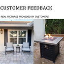 Festival Depot Patio Conversation Set Outdoor Furniture 50,000 BTU Propane Fire Pit Table Gas and Armrest Chair with Thick & Soft Cushions for Garden, Pool, Backyard