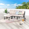 Festival Depot 4 Pieces Patio Conversation Set Sectional Chair Ottoman with Thick Cushions All Weather Metal Outdoor Furniture for Deck Balcony, Beige