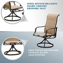 Festival Depot 2 Pcs Bistro Outdoor Patio Dining 360¡Swivel Chairs Furniture Armrest Chairs for Deck Garden Pool