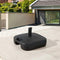 Festival Depot Umbrella Base Outdoor Patio Base 43 LB Weight Water Filled Stand Square Plastic Holder Matching Table Market Umbrella Suit Dia 1.57" for Outside Deck Garden Lawn, Black