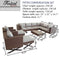Festival Depot 12pcs Outdoor Furniture Patio Conversation Set Sectional Corner Sofa Chairs with X Shape Metal Leg All Weather Brown Rattan Wicker Ottoman Side Coffee Table with Grey Seat Back Cushions