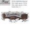 Festival Depot 6pcs Outdoor Furniture Patio Conversation Set Sectional Corner Sofa Chairs with X Shaped Metal Leg All Weather Brown Rattan Wicker Side Coffee Table with Grey Thick Seat Back Cushions