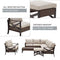 Festival Depot 10 Pcs Patio Outdoor Furniture Conversation Set Sectional Corner Sofa with All-Weather Brown PE Rattan Wicker Back Chair, Ottoman, Coffee Table and Thick Removable Couch Cushions