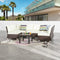 Festival Depot 7 Pcs Patio Conversation Set Outdoor Furniture Combination Sectional Sofa All-Weather PE Wicker Metal Armchairs with Seating Back Cushions Side Coffee Table (Beige)