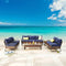 Festival Depot 9 Pcs Patio Conversation Sets Outdoor Furniture Sectional Sofa Loveseat with All-Weather PE Rattan Wicker Chair Coffee Table and Soft Removable Couch Cushions(Blue)