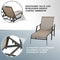 Deluxe 3 Piece Patio Set with Adjustable Textilene Chaise Lounges and Glass Coffee Table
