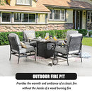 Festival Depot Patio Conversation Set Outdoor Furniture 50,000 BTU Propane Fire Pit Table Gas and Armrest Chair with Thick & Soft Cushions for Garden, Pool, Backyard