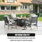 Festival Depot Patio Conversation Set Outdoor Furniture 50,000 BTU Propane Fire Pit Table Gas and Armrest Chair with Thick & Soft Cushions for Garden, Pool, Backyard