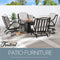 Festival Depot Patio Conversation Set Outdoor Furniture 50,000 BTU 42 Inch Propane Fire Pit Table Gas and Armrest Chair with Thick & Soft Cushions for Garden, Deck, Pool, Backyard