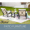 Festival Depot 3-Piece Patio Outdoor Rocking Chairs Wicker Rattan Bistro Furniture Conversation Sets with Coffee Table and Thick Blue Cushions for Porch Lawn Garden Balcony Pool Backyard