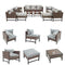 Festival Depot 12 Pieces Patio Conversation Set Outdoor Furniture Combination Sectional Corner Sofa Loveseat All-Weather Wicker Metal Chairs with Seating Back Cushions Side Coffee Table Ottoman,Gray