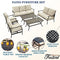 Festival Depot 6Pcs Outdoor Furniture Patio Conversation Set All Weather Black Metal Armchairs Loveseat with Seat and Back Cushions, 3-Seating Chair, Rectangle Coffee Table for Deck Lawn Garden