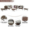 Festival Depot 7pcs Outdoor Furniture Patio Conversation Set Sectional Sofa Chairs with X Shaped Metal Leg All Weather Brown Rattan Wicker Rectangle Square Coffee Table with Grey Seat Back Cushions