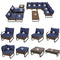 Festival Depot 12 Pcs Patio Conversation Sets Outdoor Furniture Sectional Corner Sofa with All-Weather PE Rattan Wicker Chair, Coffee Table and Thick Soft Removable Couch Cushions (Blue)