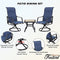 Festival Depot 3 PC Bistro Outdoor Patio Dining 360¡Swivel Chairs Set Furniture Rockers Armrest Chair Square Metal Steel Frame Coffee Table for Deck Garden Pool