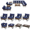 Festival Depot 14 Pcs Patio Conversation Sets Outdoor Furniture Sectional Corner Sofa with All-Weather PE Rattan Wicker Chair Coffee Table and Thick Soft Removable Couch Cushions (Blue)