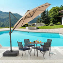 Festival Depot Outdoor Patio Umbrella Base Cantilever Offset Fillable Plastic Square Weights Plate Holder 220 lb Sand Water Filled Stand for Deck Beach All-Weather, Black 33"(L) x 33"(W) x 7.28"(H)