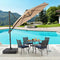 Festival Depot Outdoor Patio Umbrella Base Cantilever Offset Fillable Plastic Square Weights Plate Holder 220 lb Sand Water Filled Stand for Deck Beach All-Weather, Black 33"(L) x 33"(W) x 7.28"(H)