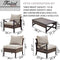 Festival Depot 4 Pieces Patio Furniture Set All-Weather Rattan Wicker Metal Frame Sofa Chair Outdoor Conversation Set Sectional Armrest Couch with Cushions and Coffee Table for Deck Poolside
