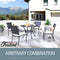 Festival Depot 5 Piece Patio Dining Set Metal Chairs with Seat Cushions and Round Iron Table with Umbrella Hole All Weather Outdoor Furniture for Bistro Deck Garden