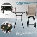 Festival Depot 40" Bar Height Outdoor Patio Bistro Table Metal Square Side Table Tempered Glass Top All Weather (31.5"x 31.5"x 41.2"H)