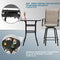 Festival Depot 40" Bar Height Outdoor Patio Bistro Table Metal Square Side Table Tempered Glass Top All Weather (31.5"x 31.5"x 41.2"H)