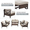 Festival Depot 9 Pcs Patio Outdoor Furniture Conversation Set Sectional Sofa with All-Weather Brown PE Rattan Wicker Back Chair, Coffee Side Table and Soft Thick Removable Couch Cushions