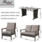 Festival Depot 4 Pieces Patio Outdoor Conversation Chairs Loveseat Set with Coffee Rectangle Table Metal Frame Furniture Garden Bistro Seating Thick Soft Cushions
