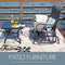 Festival Depot 2pcs Outdoor Furniture Patio Conversation Set Metal Coffee Table Loveseat Armchairs Glider with Textilene Fabric Without Pillows for Lawn Beach Backyard Pool, Beige
