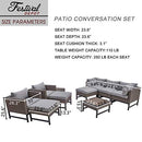 Festival Depot 10 Pieces Outdoor Furniture Patio Conversation Set Combination Sectional Sofa Loveseat All-Weather Wicker Metal Chairs with Seating Back Cushions Side Coffee Table,Gray