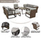 Festival Depot 10Pc Outdoor Furniture Patio Conversation Set Sectional Corner Sofa Chairs All Weather Wicker Ottoman Metal Frame Slatted Coffee Table with Thick Grey Seat Back Cushions Without Pillows