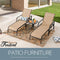 Deluxe 3 Piece Patio Set with Adjustable Textilene Chaise Lounges and Glass Coffee Table