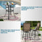 Festival Depot 40" Bar Height Outdoor Patio Bistro Table Metal Square Side Table Tempered Glass Top All Weather (31.5"x 31.5"x 41.2"H)