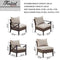 Festival Depot 4 Pieces Patio Furniture Set All-Weather Rattan Wicker Metal Frame Sofa Chair Outdoor Conversation Set Sectional Corner Couch with Cushions and Coffee Table for Deck Poolside