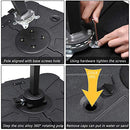 Festival Depot Outdoor Patio Umbrella Base Cantilever Offset Fillable Plastic Square Weights Plate Holder 220 lb Sand Water Filled Stand for Deck Beach All-Weather, Black 33"(L) x 33"(W) x 7.28"(H)