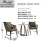 Festival Depot 3 Pieces Patio Furniture Outdoor Bistro Set Iron Desktop Wood Grain Circle Coffee Side Table Slatted Steel Frame