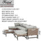 Festival Depot 7 Pieces Patio Outdoor Furniture Conversation Sets Sectional Corner Sofa with Wicker Chairs, Ottoman, Coffee Table and Seating Thick Soft Cushion(Grey)