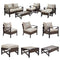 Festival Depot 8 Pcs Patio Outdoor Furniture Conversation Set Sectional Corner Sofa with All-Weather Brown PE Rattan Wicker Back Chair, Ottoman, Coffee Side Table and Removable Couch Cushions
