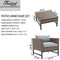 Festival Depot 3 Pieces Patio Outdoor Bistro Set Wicker Sofa Armchairs Lounge with Seating Back Cushions Metal Side Coffee Table Garden (3pc Wicker Chair Sets, Gray)