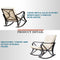 Festival Depot 3-Piece Patio Outdoor Rocking Chairs Wicker Rattan Bistro Furniture Conversation Sets with Coffee Table and Thick Blue Cushions for Porch Lawn Garden Balcony Pool Backyard