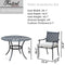 Festival Depot 5 Piece Patio Dining Set Metal Chairs with Seat Cushions and Round Iron Table with Umbrella Hole All Weather Outdoor Furniture for Bistro Deck Garden