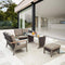 Festival Depot 4pcs Patio Conversation Set Metal Loveseat Chair All Weather Rattan Wicker Armchair with Grey Thick Cushions Ottoman and Coffee Table Outdoor Furniture for Deck Poolside