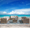 Festival Depot 7pcs Patio Furniture Outdoor Conversation Set Sectional Wicker Sofa Set with Removable Seat Cushions and Coffee Table with Tempered Glass for Garden Deck Porch Lawn Balcony, Beige