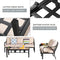 Festival Depot 7Pcs Patio Conversation Set Sectional Chair with Cushions and Side Coffee Table All Weather Outdoor Furniture for Deck Poolside Garden, Beige