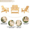 Charming 4 Piece Wooden Adirondack Patio Set with Loveseat and Coffee Table