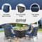 Festival Depot Patio Conversation Set Outdoor Furniture 50,000 BTU Propane Fire Pit Table Gas and Armrest Chair with Thick & Soft Cushions for Garden, Pool, Backyard